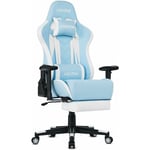 Chaise Gaming,Chaise Gamer Ergonomique,Chaise de Jeu avec Repos-Pieds Pliable,Fauteuil Gamer avec Support Lombaire,Siege Gamer avec Accoudoir