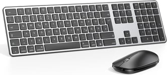 Clavier Et Souris Bluetooth Mac, Clavier Et Souris Sans Fil Pour Apple Macbook Pro/Air, Imac, Imac Pro, Mac Mini/Pro, Alimenté Par Batterie Aaa, Pleine Taille, Plusieurs Appareils, Qwerty