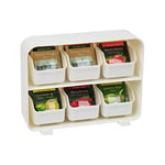 Mind Reader STBORG-WHT Bag, Tea Station Organizer Countertop Storage, Kitchen, Plastic, 10.25" L x 3.25" W x 7.75" H, White