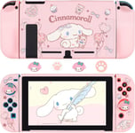 Housse De Protection Compatible Avec Switch, Housse Tpu Amovible Avec 4 Poignées De Pouce, Accessoires Design Anti-Rayure Et Absorption Des Chocs Pour Switch - Rose Chien Des Nuages