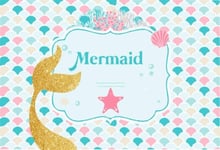 HD 7x5ft Little Mermaid Tail Backdrop for Photography Princess Mermaid Scales Under The Sea Background Party Decoration Girl Birthday Baby Shower Party Photo Booth Shoot Vinyl Studio Props