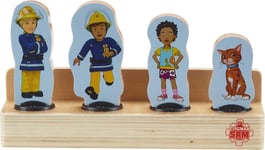 Fireman Sam 07323 Wooden 4 Pack of Two-Sided Figures Quality, Durable FSC Sustai