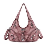 Angelkiss Hobo Sac à main et sac à main pour femme Grand sac à bandoulière pour usage quotidien, 7028 rose