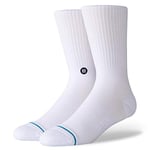 Stance Icon Homme Chaussettes, White/Black, FR : L (Taille Fabricant : L)