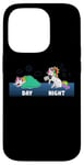 Coque pour iPhone 14 Pro Sleep All Day Play Games All Night Unicorn Gamer