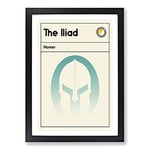 Big Box Art Book Cover The Iliad Homer Framed Wall Art Picture Print Ready to Hang, Black A2 (62 x 45 cm)