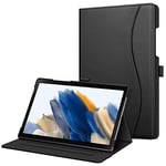 FINTIE Coque pour Tablette Samsung Galaxy Tab A8 2021 10.5” (SM-X200/SM-X205/SM-X207) - Housse Fixation à Multipositions Etui avec Poche de Document Veille/Réveil Automatique, Noir