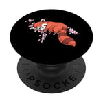 Animal Mignon Sakura Bambou Chine Cadeau Fleurs Panda Roux PopSockets PopGrip - Support et Grip pour Smartphone/Tablette avec un Top Interchangeable