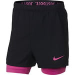 Nike G NK Dry 2in1 Short Shorts de Sport Fille Black/Lavande Mist/(Lavande Mist) FR: S (Taille Fabricant: S)