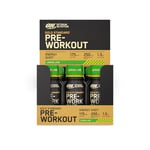 Optimum Nutrition Gold Standard Pre-Workout Energy Shot, Ready to Drink Food Supplement with Beta Alanine, Caffeine, PerforMelon Boost and Vitamin B6 and B12, Lemon Lime Flavour, 12-Pack, 12 x 60 ml