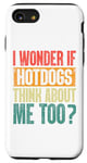 Coque pour iPhone SE (2020) / 7 / 8 Vintage I Wonder If Hotdogs Think About Me Too BBQ Retro