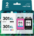 Hp 301 Lot De Cartouches D'Encre De Rechange Pour Hp Envy 4500 5530 4502 4507 Officejet 2620 4630 4632 Deskjet 2540 1000 1010 1050 1050A Noir Couleur