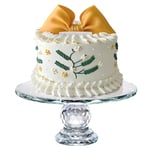 Uten Plateau Tournant à Gâteau, 10,7 in K5 Présentoir à Gâteau Cristal , Transparent Support a Gateau en Rond pour Fête d'anniversaire, Festival, Mariage, Buffet Evenement, Bord Rond Tournesol