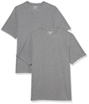 Amazon Essentials Men's T-Shirt Regular-Fit Short-Sleeve Crewneck, Pack of 2, Grey Heather, 4XL Plus