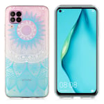 Huawei Deco P40 Lite / Nova 6 SE kuoret - Sininen Kukka Tummansininen