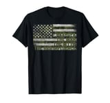 Grandpa The Man The Myth The Bad Influence With US Flag T-Shirt