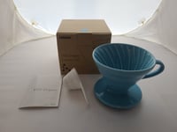 Hario V60 VDC-02-BU-EX Ceramic Coffee Dripper Blue Size 02 1-4 Cups Japan