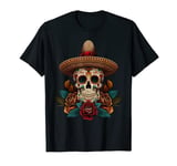 Flowers Cinco De mayo Dia de Los Muertos Mexican Sugar Skull T-Shirt