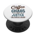 Justice Personalized Cute Coffee Girls Justice Name PopSockets Adhesive PopGrip