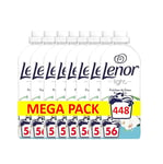 Lenor Light, Adoucissant Linge, 56 Lavages, Fraîcheur de Coton, 0% de Colorant, Formule Fraîcheur Douce Pour Un Vent De Fraîcheur Et De Propreté Longue Durée, Fabriqué en France le lot de 8