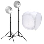 Komplett shooting kit: Fototält 80 cm + belysning 5800K, 2 x 25w