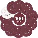 100PCS Disque de Ponçage 125mm Grain 1200, Disques a Poncer Papier Abrasifs 8 Trous Idéal pour Poncer/Polir pour Ponceuse Excentrique