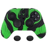 playvital Housse de Protection pour Xbox Elite Série 2 Manette,Coque en Silicone Souple pour Xbox Elite Série 2 Controller,Grip Cover avec Capuchon Joystick-Vert&Noir(Édition Samouraï)