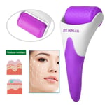 Ice Roller Massager Handheld Anti-wrinkles Face Skin Smooth 紫色手柄