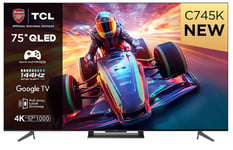TCL 75C745K 75" 4K QLED TV with Google TV and Game Master Pro 2.0