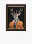 John Lewis Louise Brown 'Gentleman Stag' Framed Print, Brown/Multi