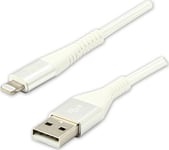 Usb Cable Usb Cable (2.0), Usb A M - Apple Lightning C89 M, 1M, Mfi Certificate, 5V/2.4A, White, Logo, Box, Nylon Braid, Aluminum Cover