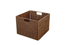 Trademark Innovations Panier de Rangement Pliable avec Cadre en Fil de Fer Marron