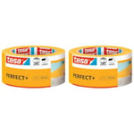 tesa Masking Tape Perfect+ - Painter's tape made of thin Washi paper for precise masking during painting work - for indoor use - 50 m x 50 mm (Pack of 2)