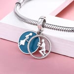 shangwang 925 Sterling Silver Boy Proposes To Girl Beads Charm Fit Pandora Bracelet For Women Fashion Jewelry JF800005-M