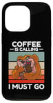 Coque pour iPhone 13 Pro Vintage Sloth Coffee appelle I Must Go Coffee Lover