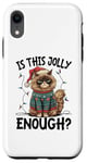 Coque pour iPhone XR Is This Jolly Enough Grumpy Santa Cat Pun Pun Noël