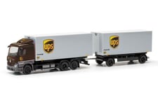 HERPA - Camion avec caisse et remorque 1+1 essieu UPS – MERCEDES BENZ Actros ...