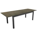 Table de jardin rectangulaire extensible Tahaa plateau Fundermax® graphite/cave 180/240 cm - Proloisirs