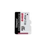 KINGSTON Carte microSDXC High Endurance - 64 Go - Classe 10/UHS-I (U1) - 95 Mo/s en Lecture - 30 Mo/sSpaceen Écriture