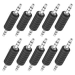 10pcs 3.5mm Stereo Jack Male to Male Adapters Audio Joiner Coupler Straight-through Extension Connector Adaptor Nickel Plated