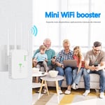 Langaton WiFi-yhteys 1200 Mbps WiFi-toistin signaalivahvistin, kaksikaistainen 2.4G 5G WiFi-laajennus 802.11ac Gigabit WiFi WPS-reitittimellä Verkkoantenni US PLUG 2.4G 300Mbps musta