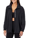 Under Armour Veste Oversize tissée à Fermeture éclair intégrale Sweatshirt Femme, Noir/Blanc, XL