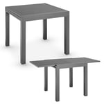 Juskys Table de Jardin Laki de, 80×80 cm, Extensible - Table en Aluminium avec rallonge - Grand Plateau de Table - Table en Aluminium Meuble pour Balcon Meuble de Jardin Anthracite