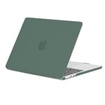 EooCoo Coque Compatible avec MacBook Air 13,6 Pouces M2 A2681 M3 A3113 2024 2022 avec Touch ID, Etui Rigide Housse de Protection en Plastique Mince Dur, Surface Mat - Transparent Vert Minuit