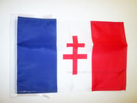 DRAPEAU FRANCE LIBRE 1940-1944 45x30cm - PAVILLON FRANÇAIS DE LA RÉSISTANCE 30 x