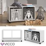 Caisson à roulettes Vicco Luigi pour boîte pliable, étagère pour enfant, étagère