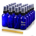 Glass Bottles Spray Tops Blue And Gold Glass Pen 24 Pack Essential Oil Atomiser