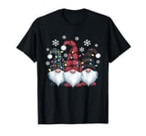 Funny Three Gnomes Men Women Buffalo Plaid Red Christmas T-Shirt