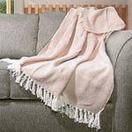 Home Maison Throws, White-Blush, 50x60