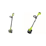 RYOBI - Bineuse 18V One+ - Largeur/Profondeur de Travail 20/10 cm - 4 Fraises - 3 Vitesses de Rotation & Nettoyeur de Sol sans Fil 18V One+ - Utilisation Surface Dure de Jardin